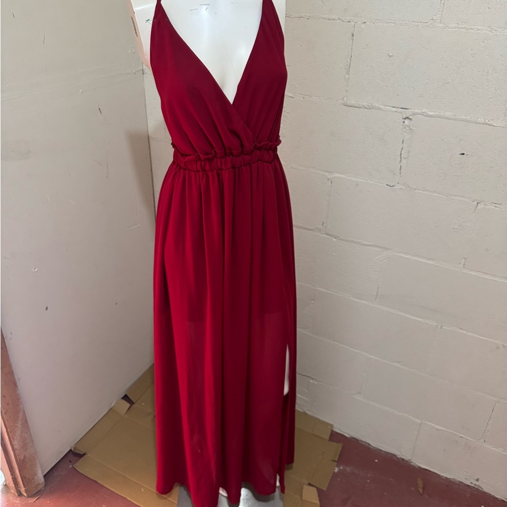 Elegant Red Maxi Dress